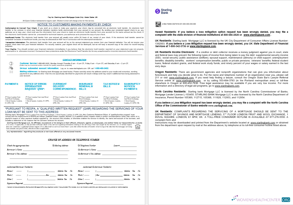 United Kingdom Starling bank mortgage loan statement in Word and PDF formats , 8 pages 3 4